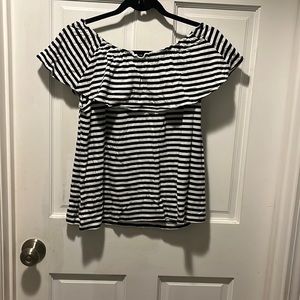 Crew Cuts Off the shoulder striped shirt Girls